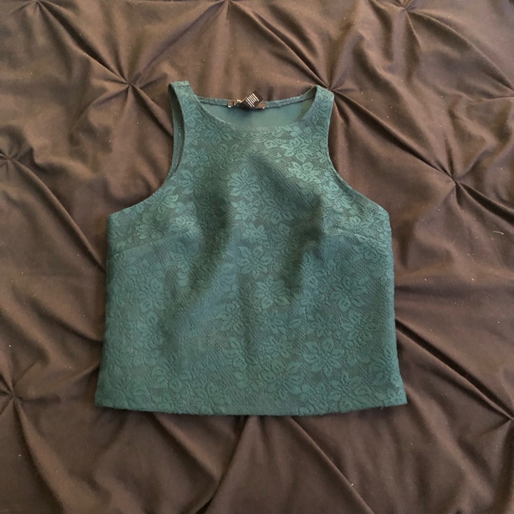 Fancy teal lace top that zips on the side
